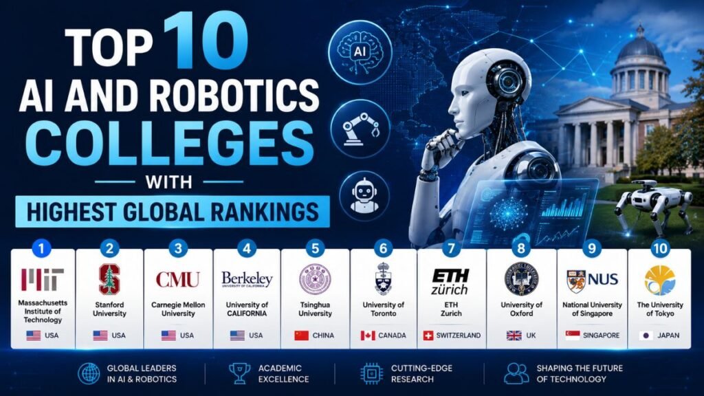Top 10 AI and Robotics Colleges with Highest Global Rankings